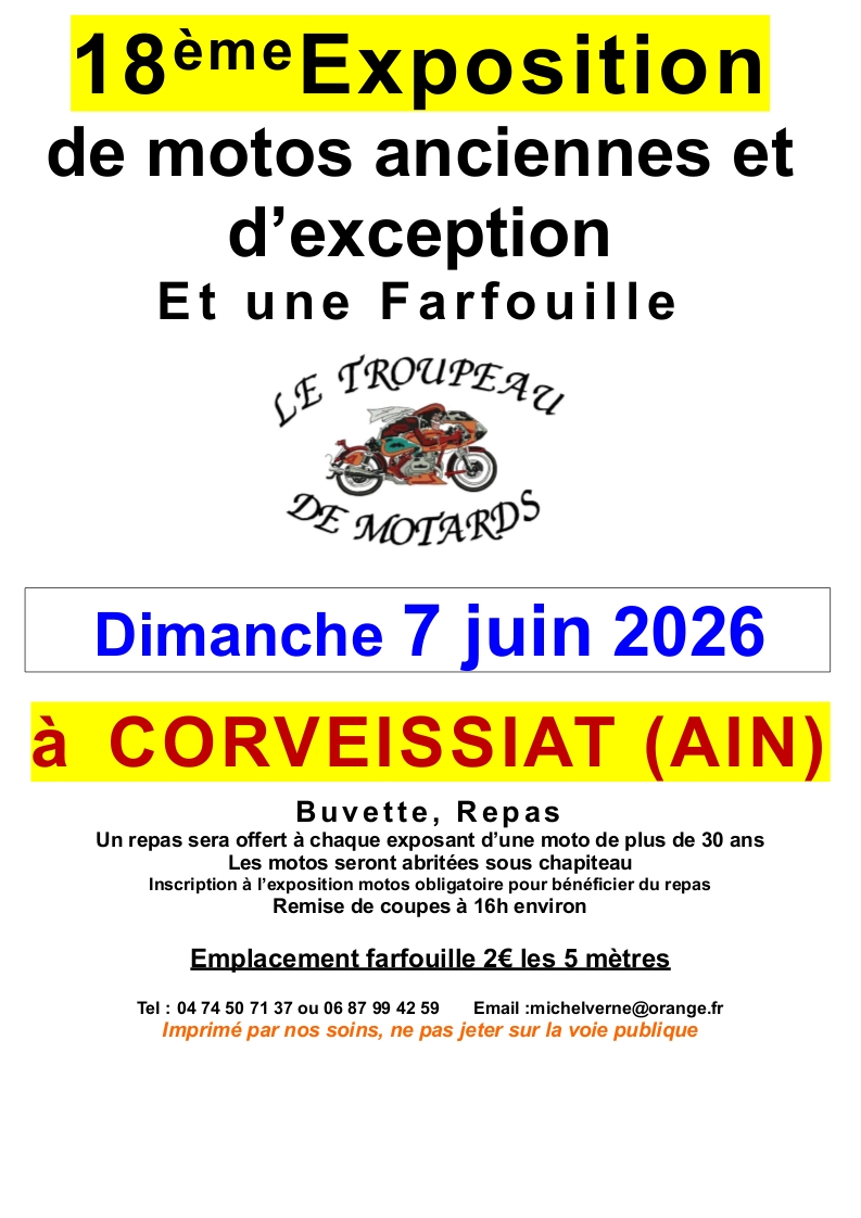 Affiche Exposition motos anciennes et d'exception