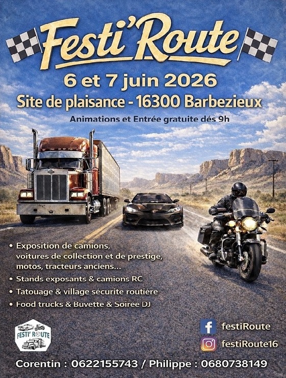 Affiche 3°  FESTI'ROUTE  de  BARBEZIEUX  -  16  -