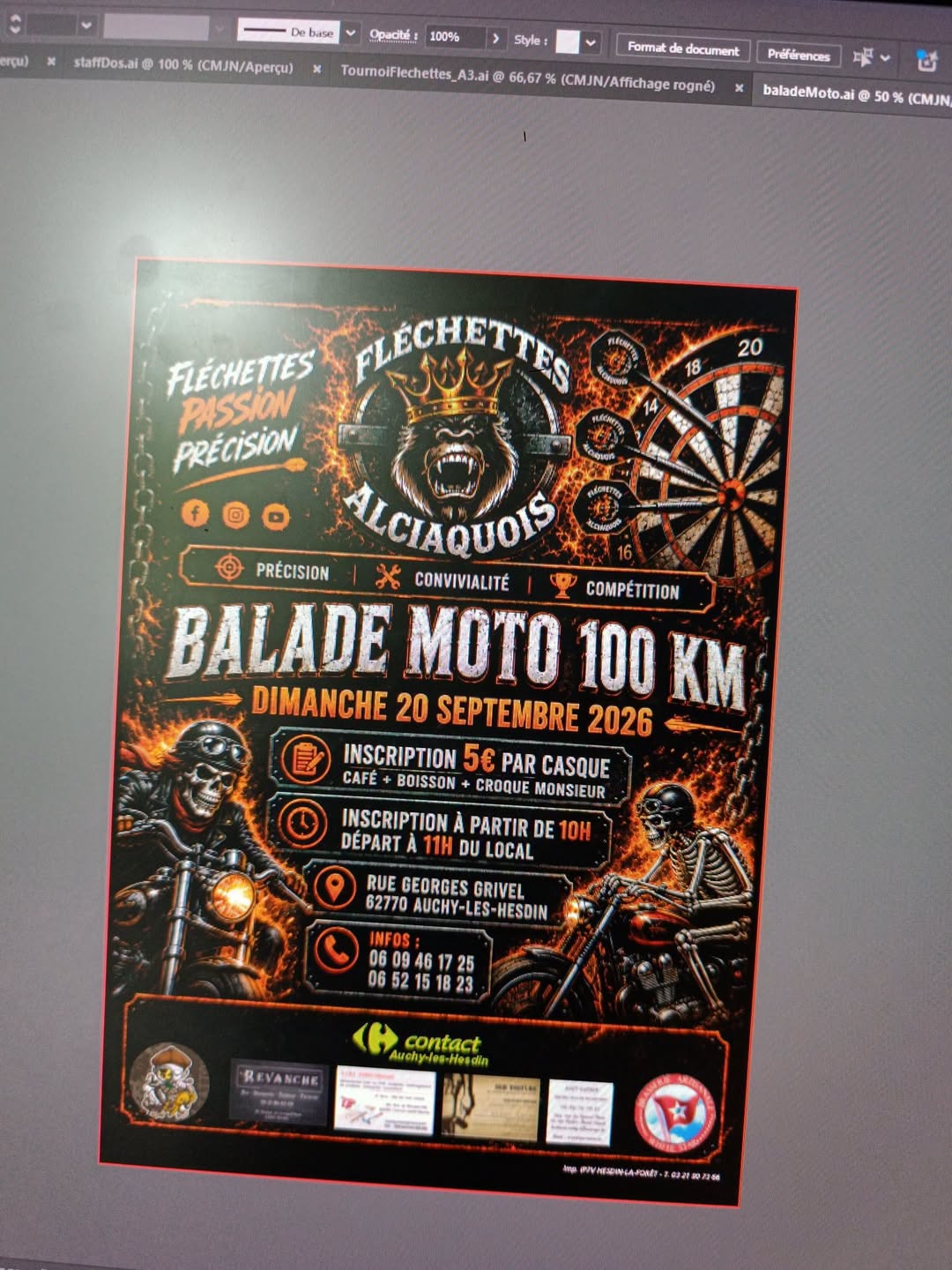 Affiche Balade Moto 100 km Compétition