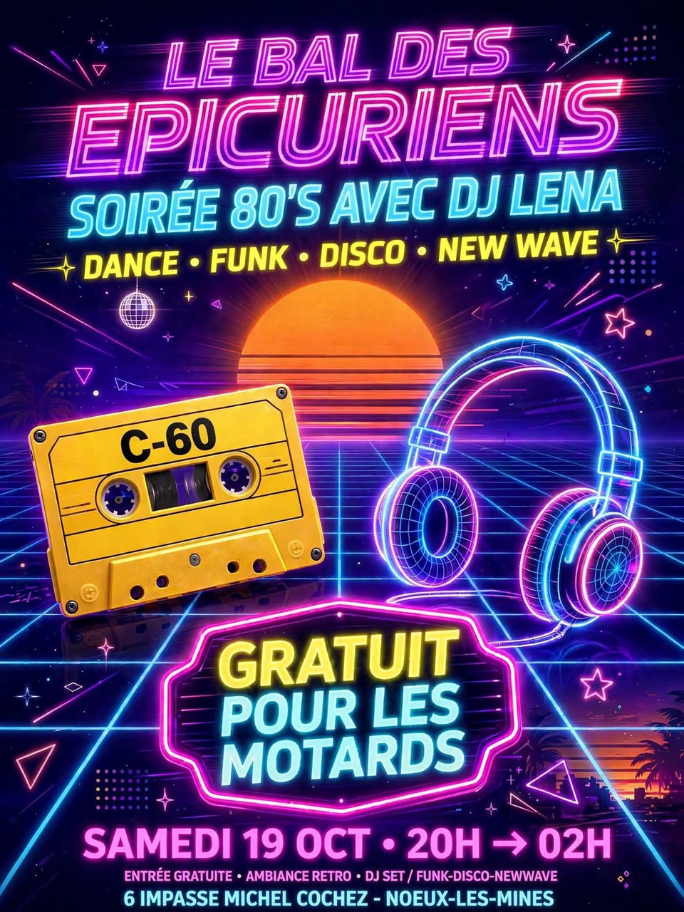 Affiche LE BAL DES EPICURIENS - SOIRÉE 80'S AVEC DJ LENA