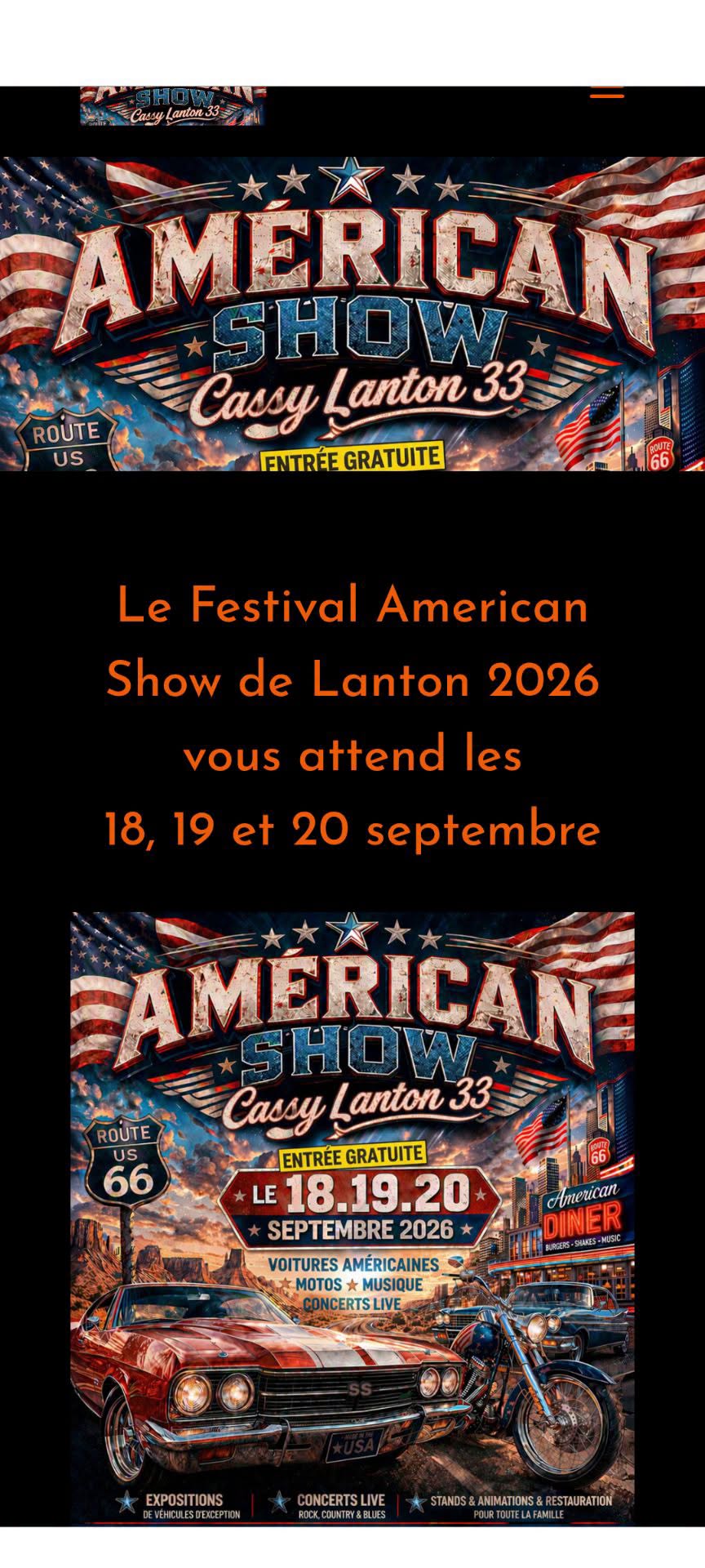 Affiche Festival American Show de Lanton 2026