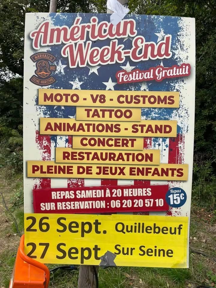 Affiche Américun Week-End - Festival Gratuit MOTO