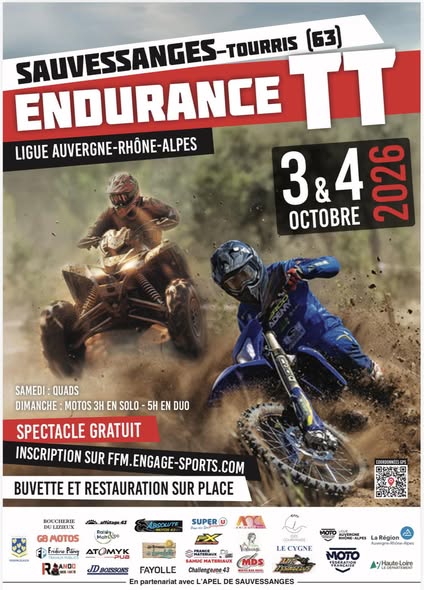 Affiche Championnat d'endurance TT à Sauvessanges-Tourris (63)