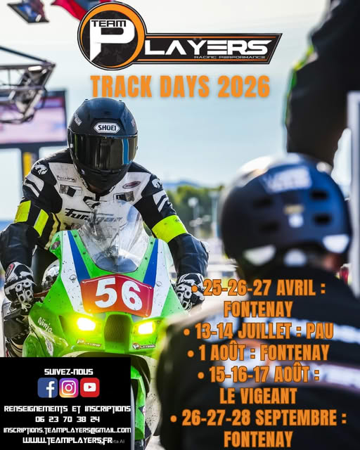 Affiche Journées de Roulage sur piste par Team Players