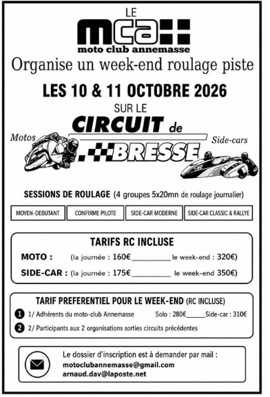 Affiche Nous vous donnons rdv au circuit de Bresse pour fêter la fin de saison 2026
