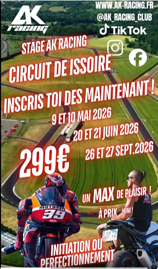 Affiche Stage de pilotage sur le Circuit d'Issoire avec AK Racing