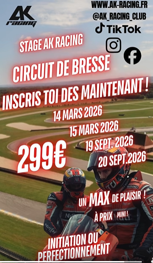 Affiche Stage de pilotage sur le Circuit de Bresse avec AK Racing