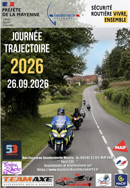 Affiche Journée Trajectoire organisé par L’Escadron Départemental de Contrôle des Flux de la Mayenne