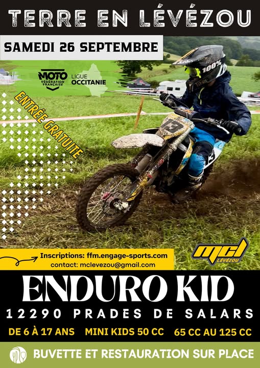 Affiche Enduro Kids au Moto Club du Lévezou