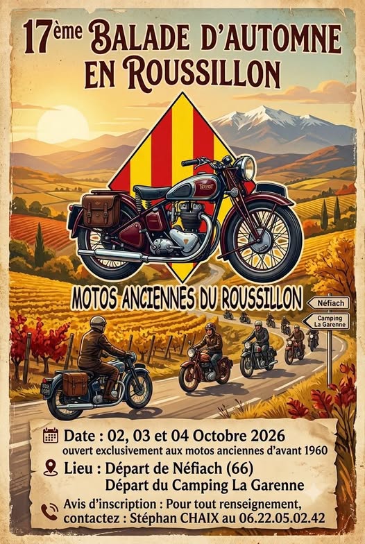 Affiche Balade d'automne des Vieux Pistons Aigues Mortais