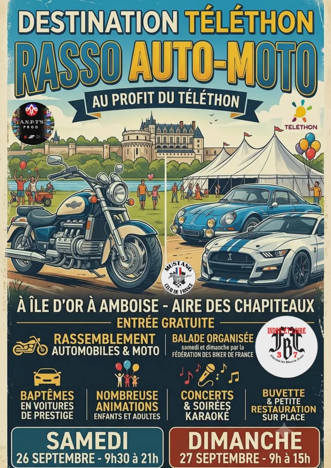 Affiche Rassemblement Auto/Moto au profit du Téléthon