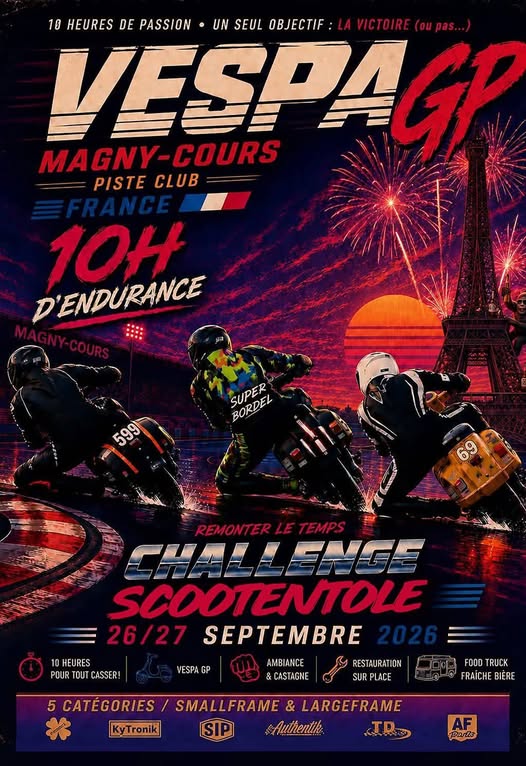 Affiche Challenge Scootentole sur le circuit de Magny-Cours