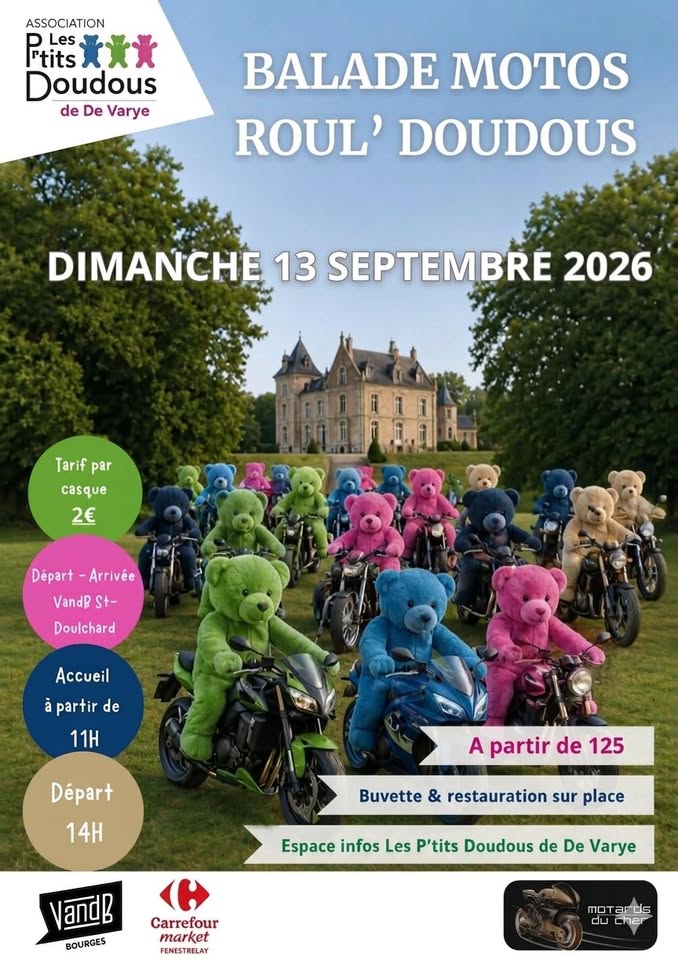 Affiche Balade Moto Roul'doudous par Les Motards du Cher