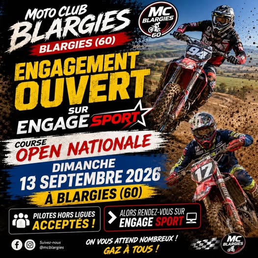 Affiche Course motocross Open Nationale à Blargies