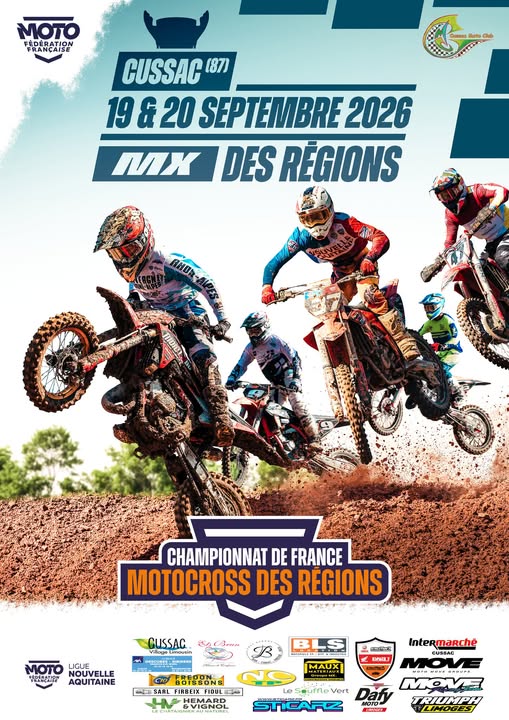 Affiche Championnat de motocross des régions au Cussac Moto Club