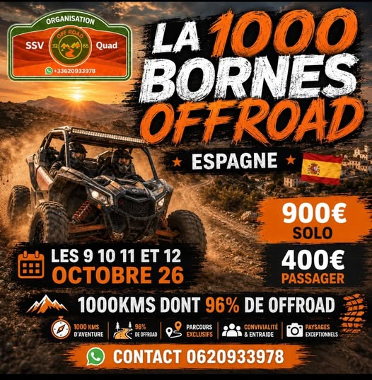 Affiche La 1000 Bornes Off Road 2026 vous emmène en Espagne