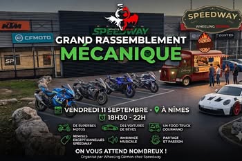 Affiche Soirée Motards & Supercars chez Speedway Nîmes